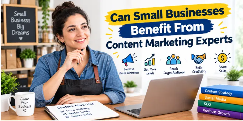 Top Content Marketers: 12 Experts to Follow and Learn From in 2026 Small business owners exploring content marketing strategies to increase brand awareness, attract customers, and grow online.