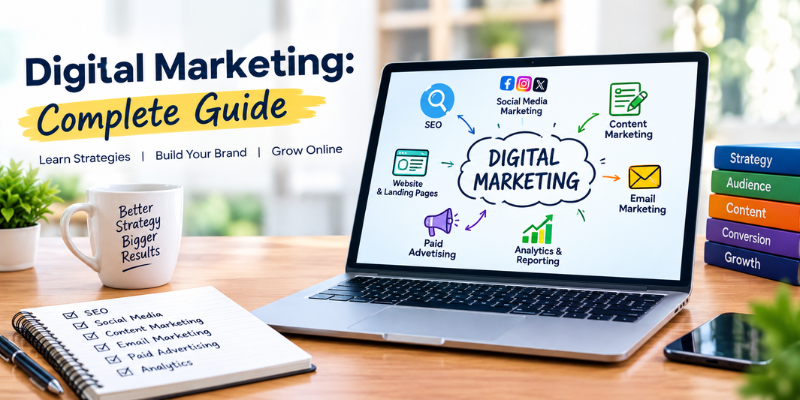 Digital Marketing: Complete Guide to Strategies, Types, Channels, and Benefits Digital Marketing complete guide covering major online marketing channels