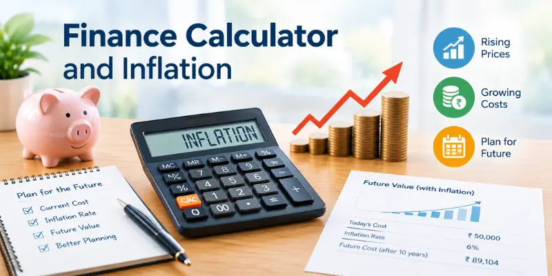 Finance Calculator Showing the Impact of Inflation on Money