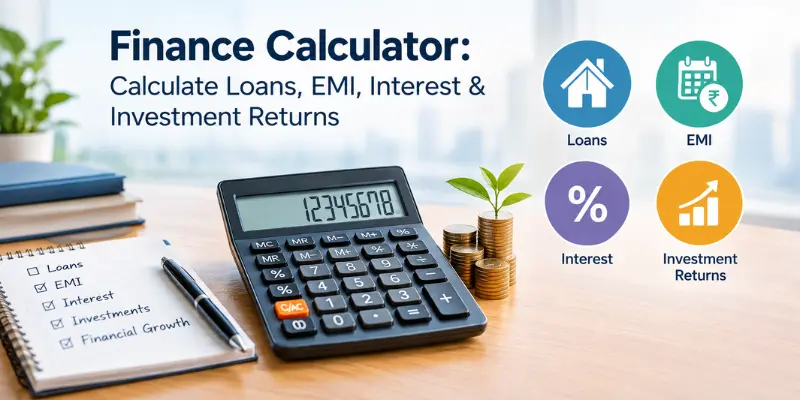 Finance Calculator for Loans, EMI, Interest and Investment Returns