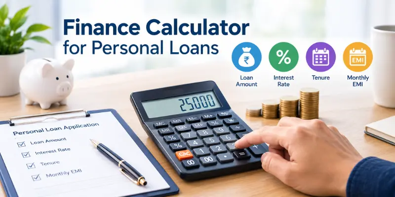 Finance Calculator for Personal Loan EMI, Interest and Repayment