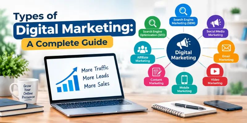 Complete guide to types of digital marketing and major online marketing channels
