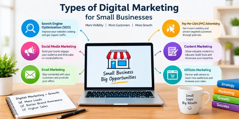 Types of digital marketing strategies suitable for small businesses